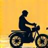Illustratie retro motorrijder