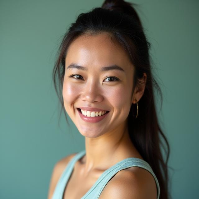 Headshot of Rina Tan, lead yoga instructor